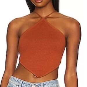 Lovers and Friends Waylon Halter Top in Copper Brown NWOT Size Small